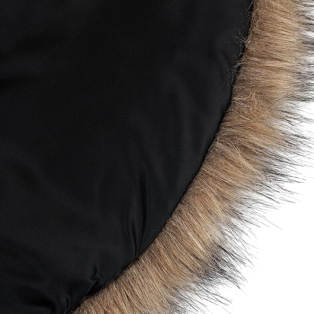 L'VOW Men Viking Fur Shawl Medieval Faux Fur Mantle Shoulder Wrap Collar Warrior Renaissance LARP Cosplay Costume