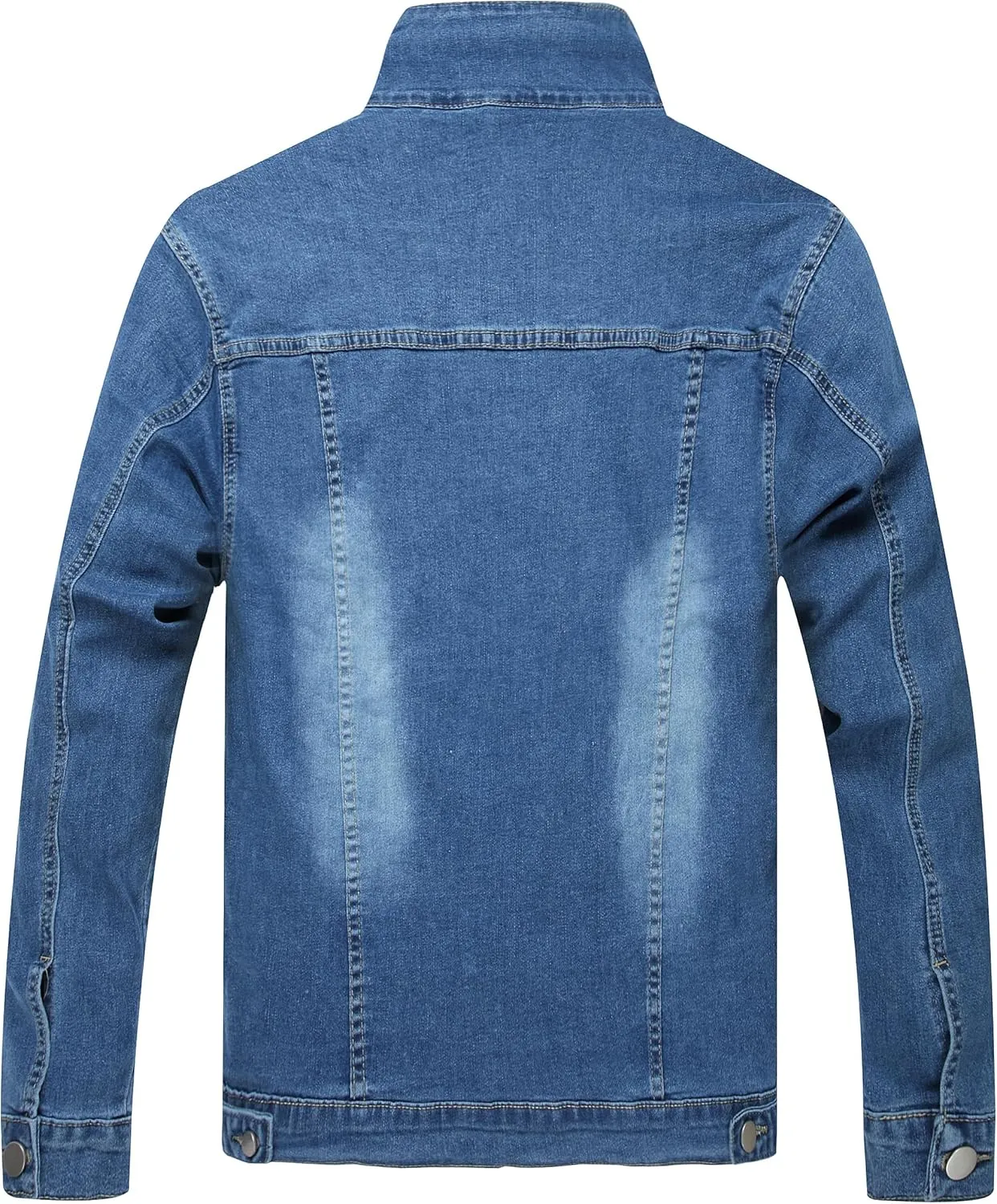 LZLER Mens Denim Jacket Stretchy Slim Fit Long Sleeve Jean Jacket for Men