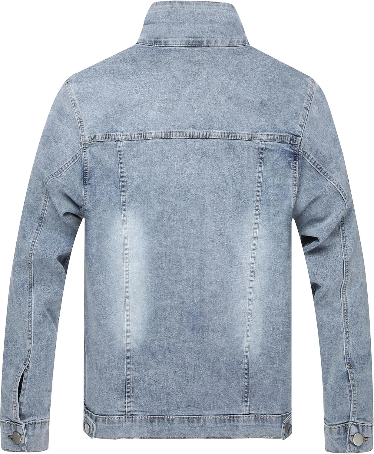 LZLER Mens Denim Jacket Stretchy Slim Fit Long Sleeve Jean Jacket for Men