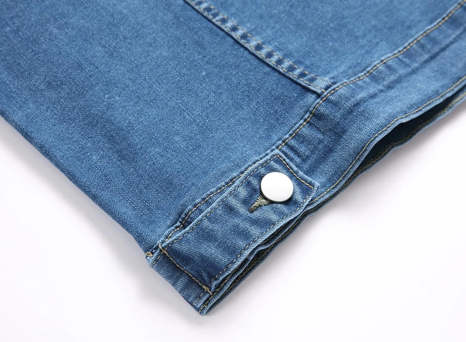 LZLER Mens Denim Jacket Stretchy Slim Fit Long Sleeve Jean Jacket for Men