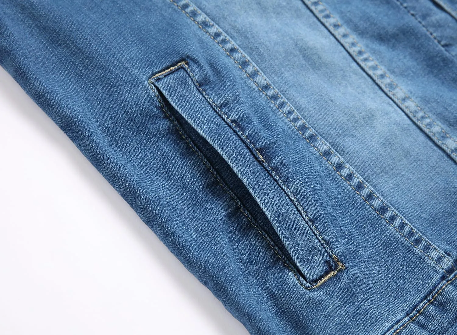 LZLER Mens Denim Jacket Stretchy Slim Fit Long Sleeve Jean Jacket for Men