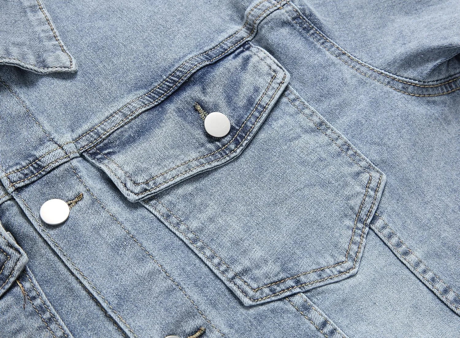 LZLER Mens Denim Jacket Stretchy Slim Fit Long Sleeve Jean Jacket for Men