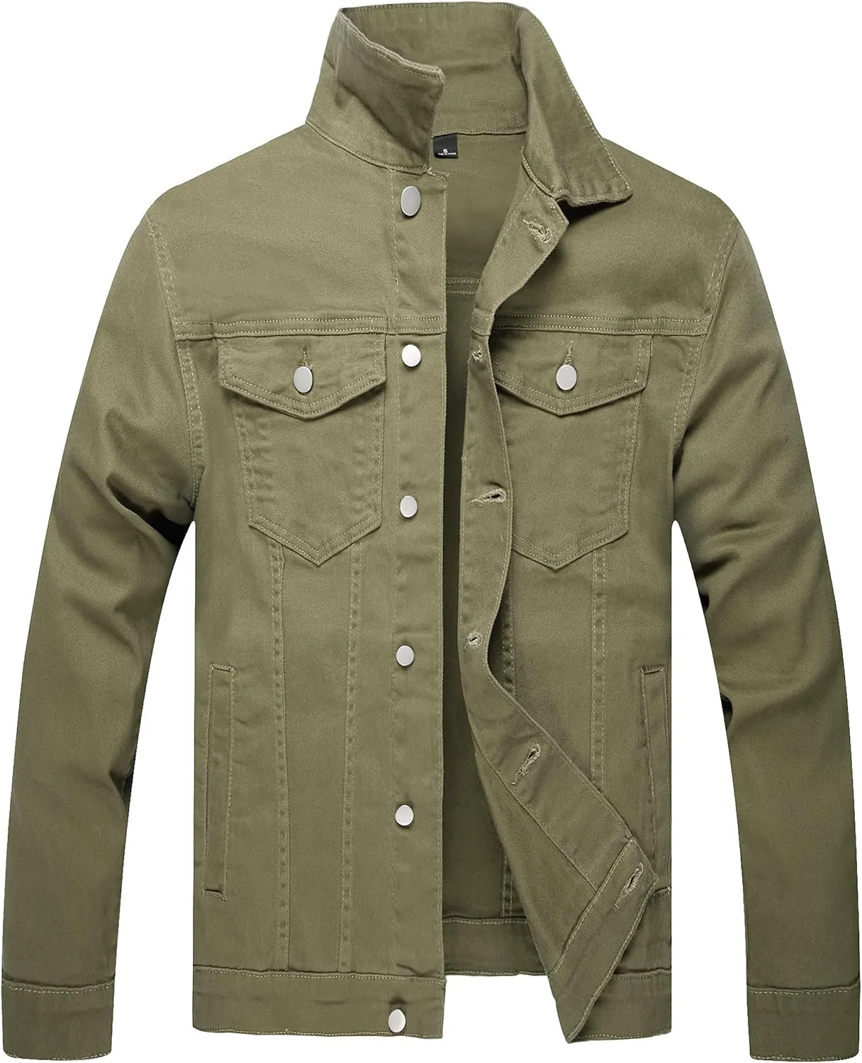 LZLER Mens Denim Jacket Stretchy Slim Fit Long Sleeve Jean Jacket for Men