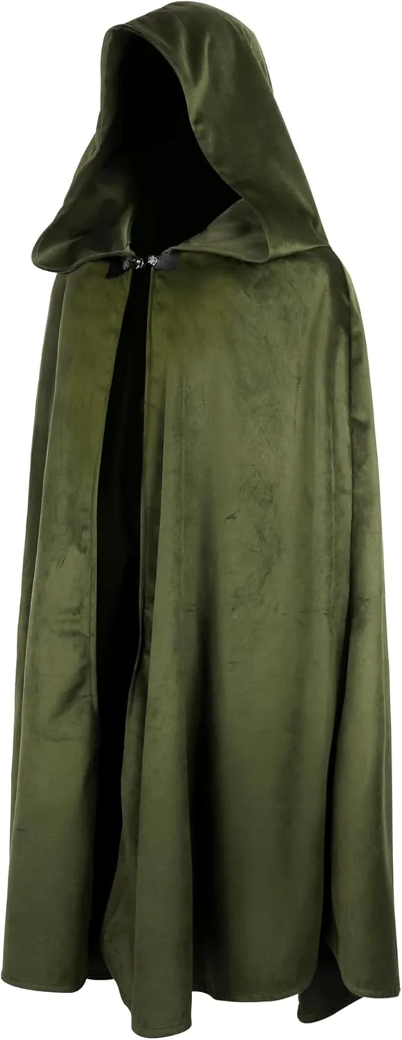MCJC Medieval Hooded Cape, Kids Renaissance Cosplay Cloak,Wizard Costume