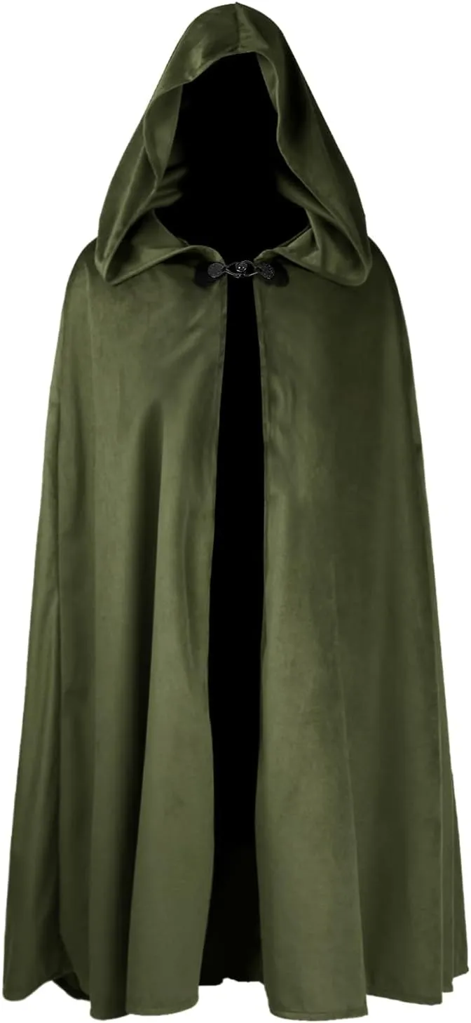 MCJC Medieval Hooded Cape, Kids Renaissance Cosplay Cloak,Wizard Costume