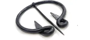 Medieval Hand-Forged Brooch Design Twisted O Shape Leaf Design Brooch With Cloak Pin Unisex For Cloak Shawl And Scarf Vikings Men & Women Costume (1 pc)
