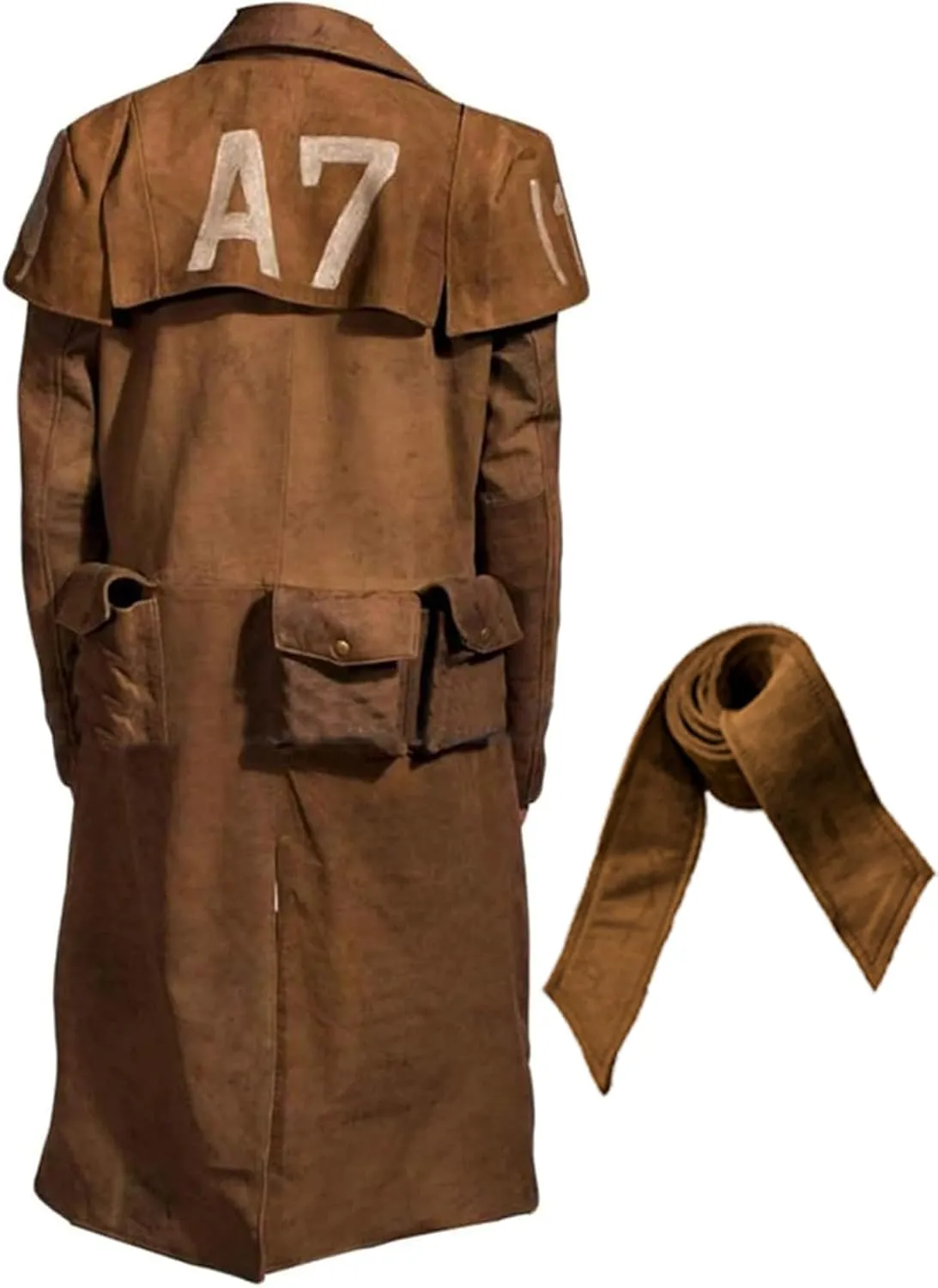 Men's A-7 Ranger Cowboy Trench Coat - NCR Veteran Leather Armor Duster Coat Costume for Men