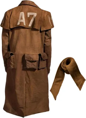 Men's A-7 Ranger Cowboy Trench Coat - NCR Veteran Leather Armor Duster Coat Costume for Men