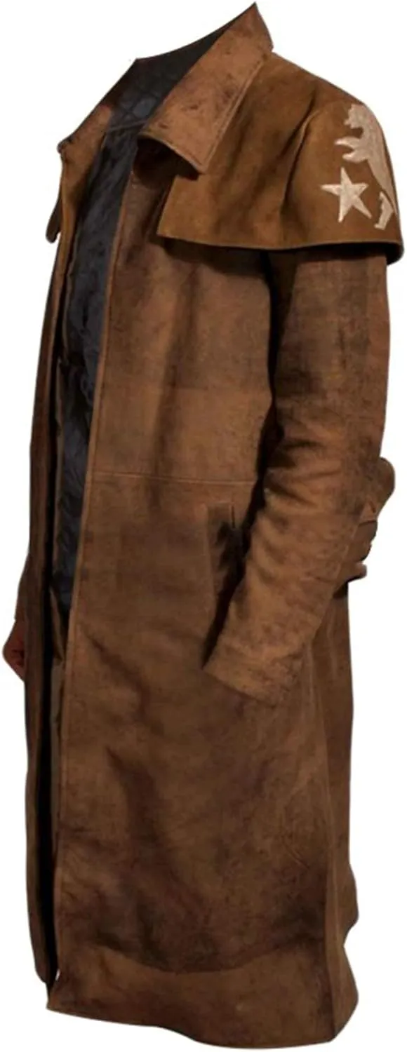 Men's A-7 Ranger Cowboy Trench Coat - NCR Veteran Leather Armor Duster Coat Costume for Men