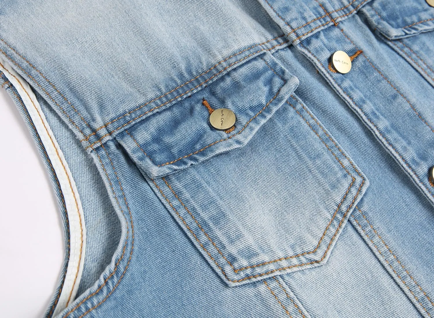 Men's Denim Vest battle vest With Lapel Sleeveless Button Pocket Slim Fit Fashionable Retro Men's Jean Vest Jacket