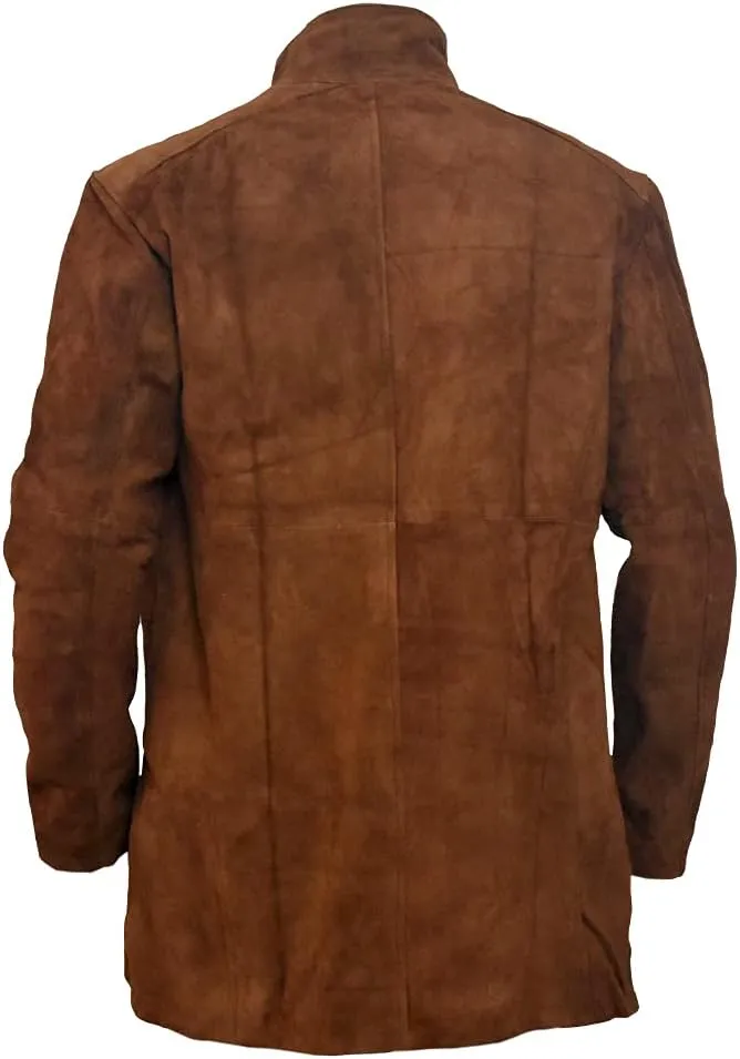 Men's Longmire Sheriff Walt Robert Real Suede Leather Coat