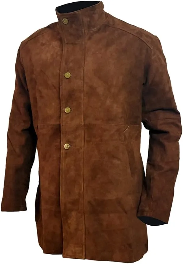 Men's Longmire Sheriff Walt Robert Real Suede Leather Coat
