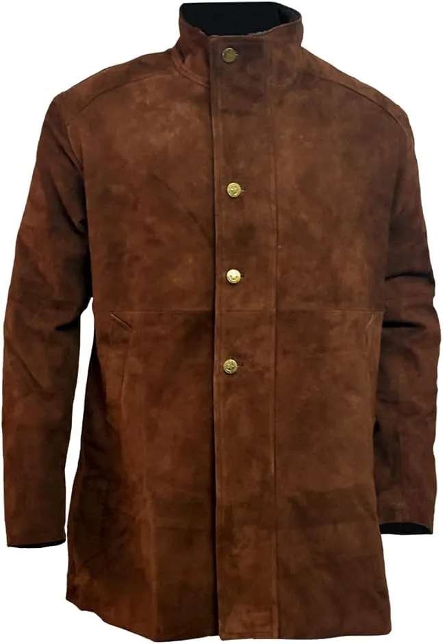 Men's Longmire Sheriff Walt Robert Real Suede Leather Coat
