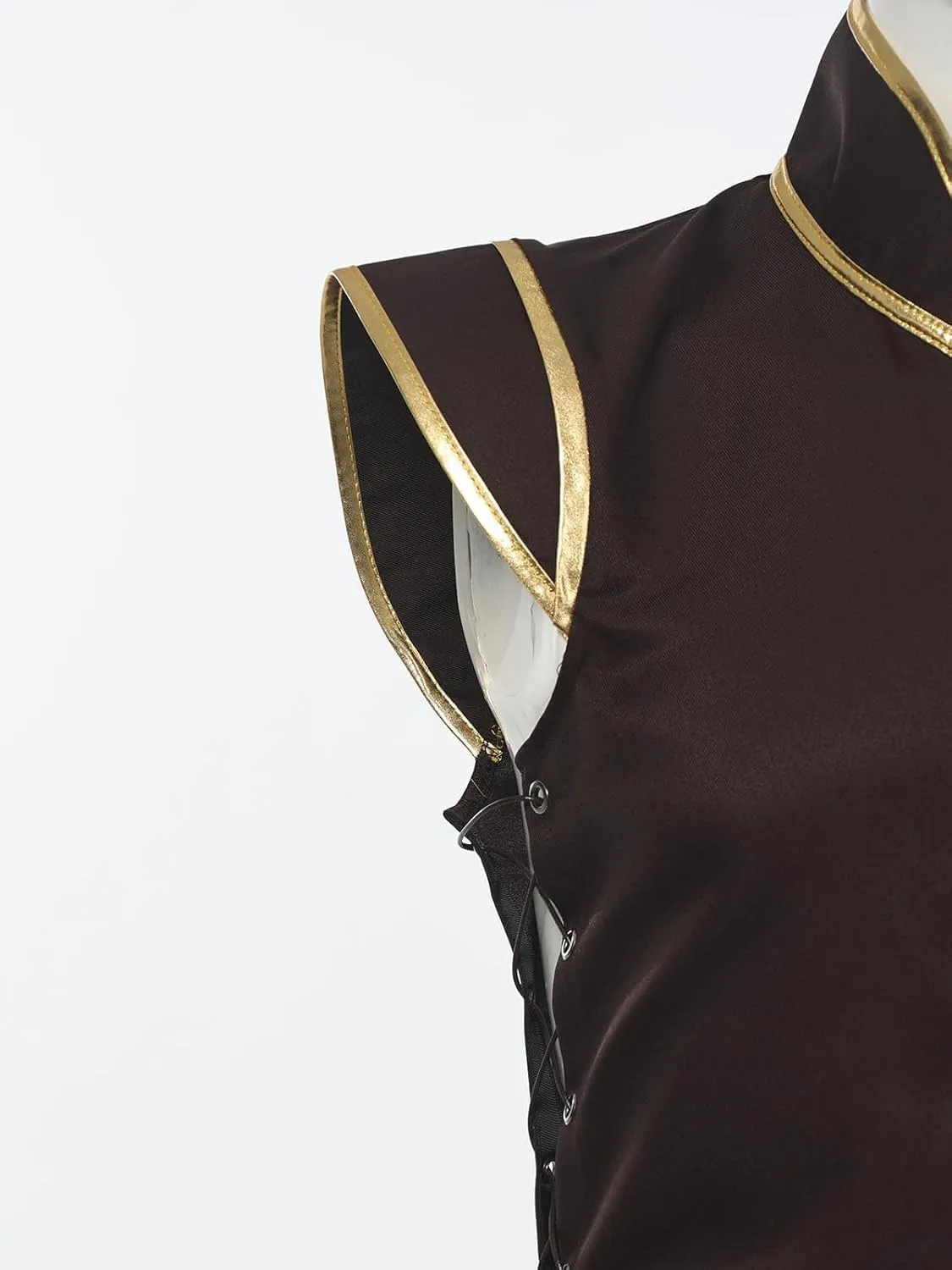 Mens Medieval Viking Vest, Vintage Sleeveless Jacket Long Knight Surcoat Renaissance Waistcoat Costume