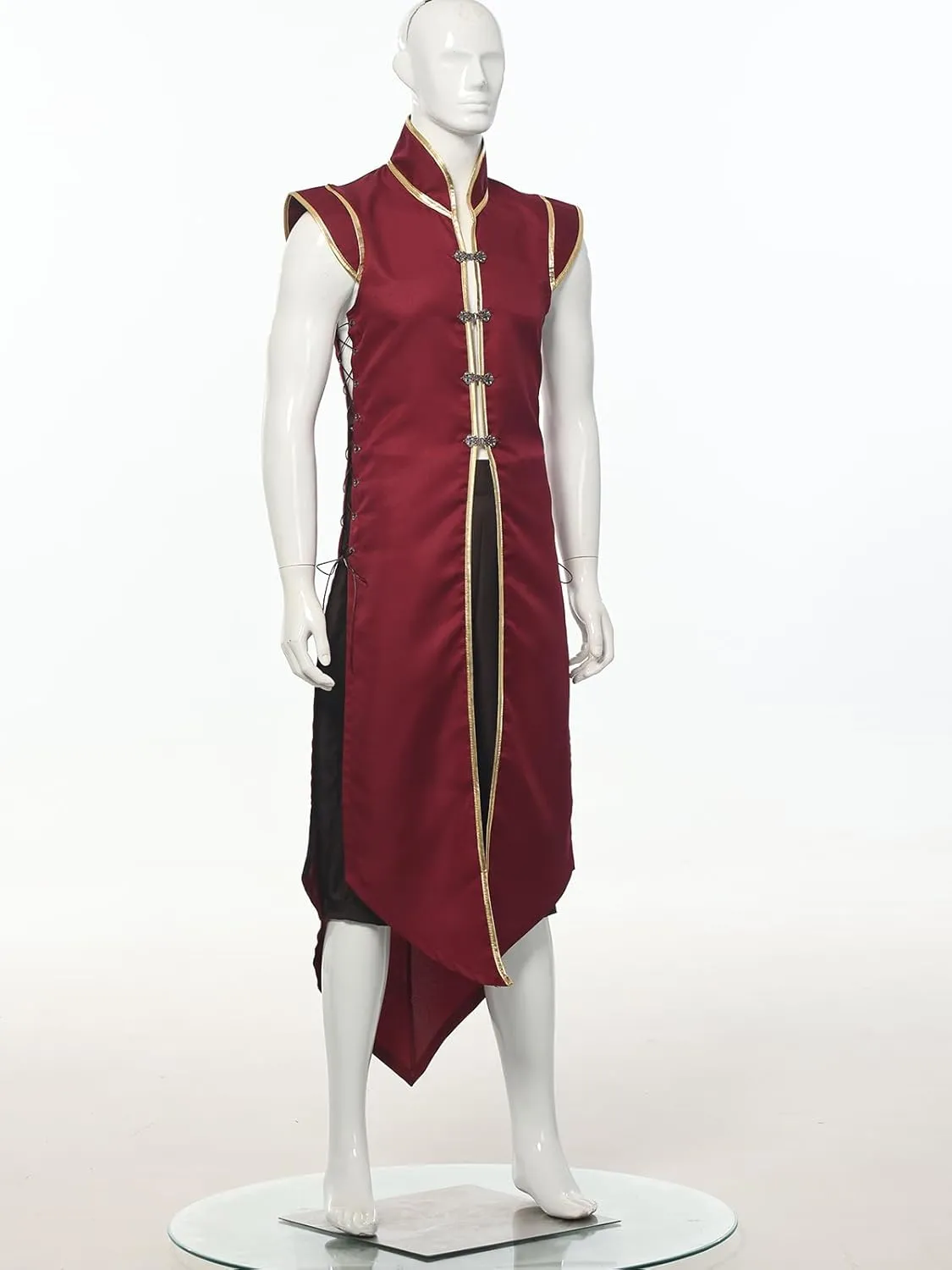 Mens Medieval Viking Vest, Vintage Sleeveless Jacket Long Knight Surcoat Renaissance Waistcoat Costume