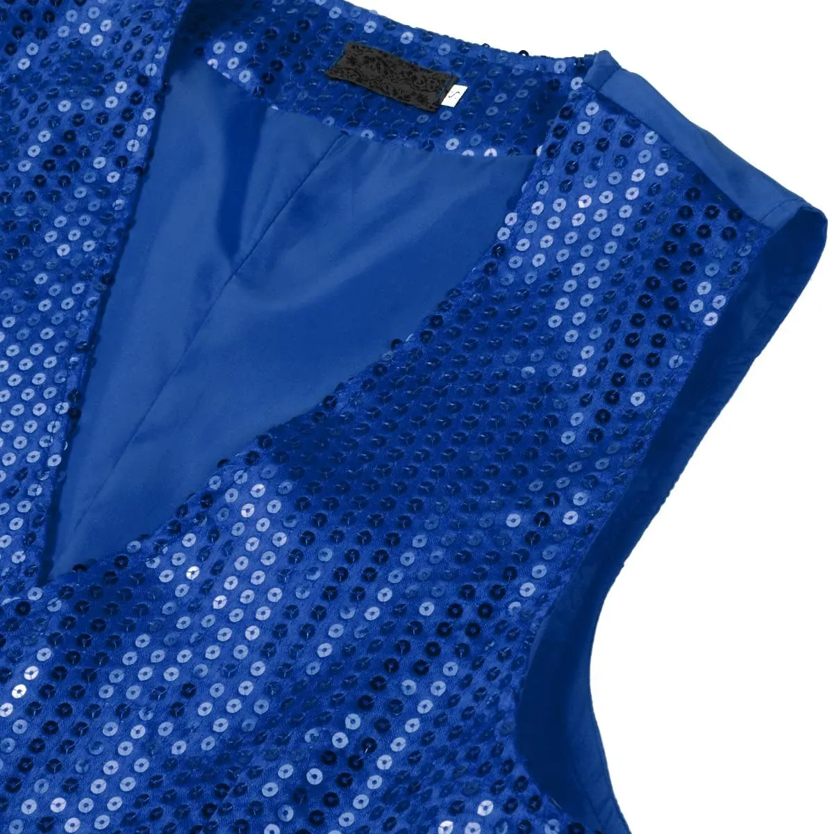 Mens Sequin Vests Dress Suit Vest Casual Shiny Waistcoat Bowtie Set with Pockets for Party Tuxedo Prom Wedding