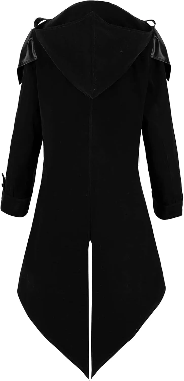 Men's Steampunk Gothic Hooded Jacket - Medieval Cosplay Halloween Costume