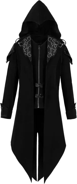 Men's Steampunk Gothic Hooded Jacket - Medieval Cosplay Halloween Costume