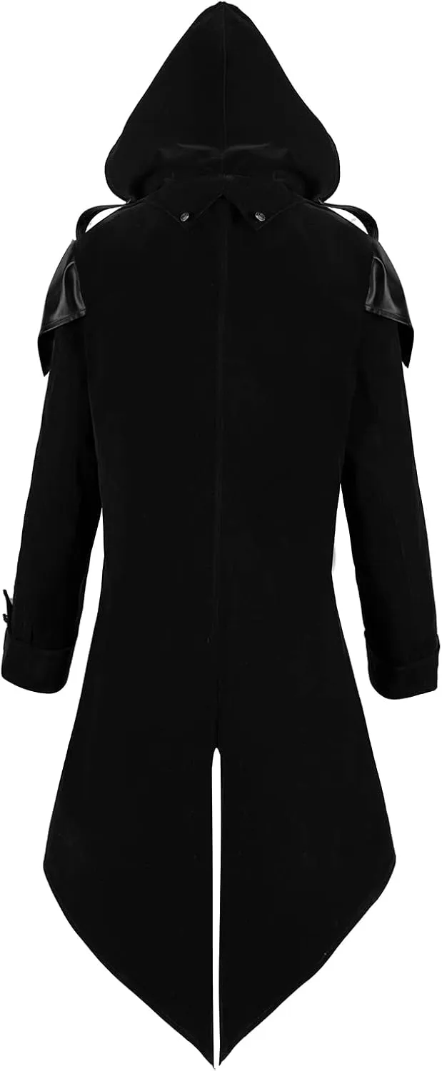 Men's Steampunk Gothic Hooded Jacket - Medieval Cosplay Halloween Costume