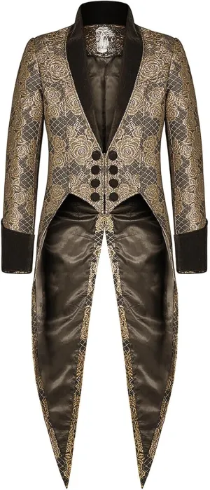 Men's Steampunk Renaissance Tailcoat Jacket Gothic Victorian Frock Coat Performance Vintage Gothic Tuxedo Swallowtail