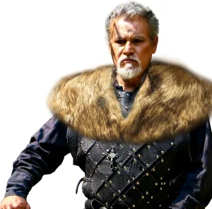 Men's Viking Fur Shoulder Wrap - Faux Fur Cape Collar for Medieval LARP, Cosplay & Renaissance Costume