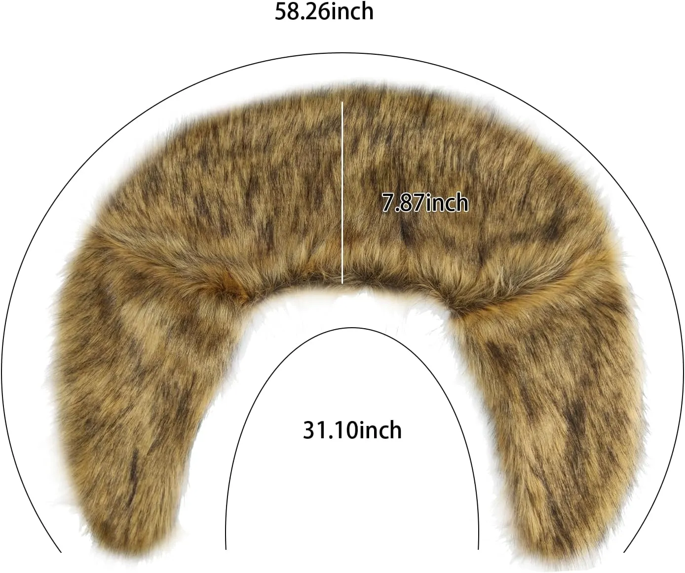 Men's Viking Fur Shoulder Wrap - Faux Fur Cape Collar for Medieval LARP, Cosplay & Renaissance Costume