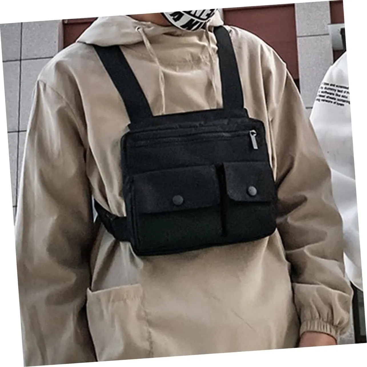Milisten Men's Lightweight Chest Pack Fashionable Vest Bag Men's Sling Bag for Outdoor