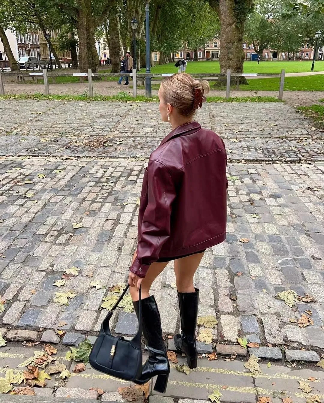 Molilove Womens Faux Leather Jacket Oversized PU Jacket Coat Fall Winter Outfits for Women 2024