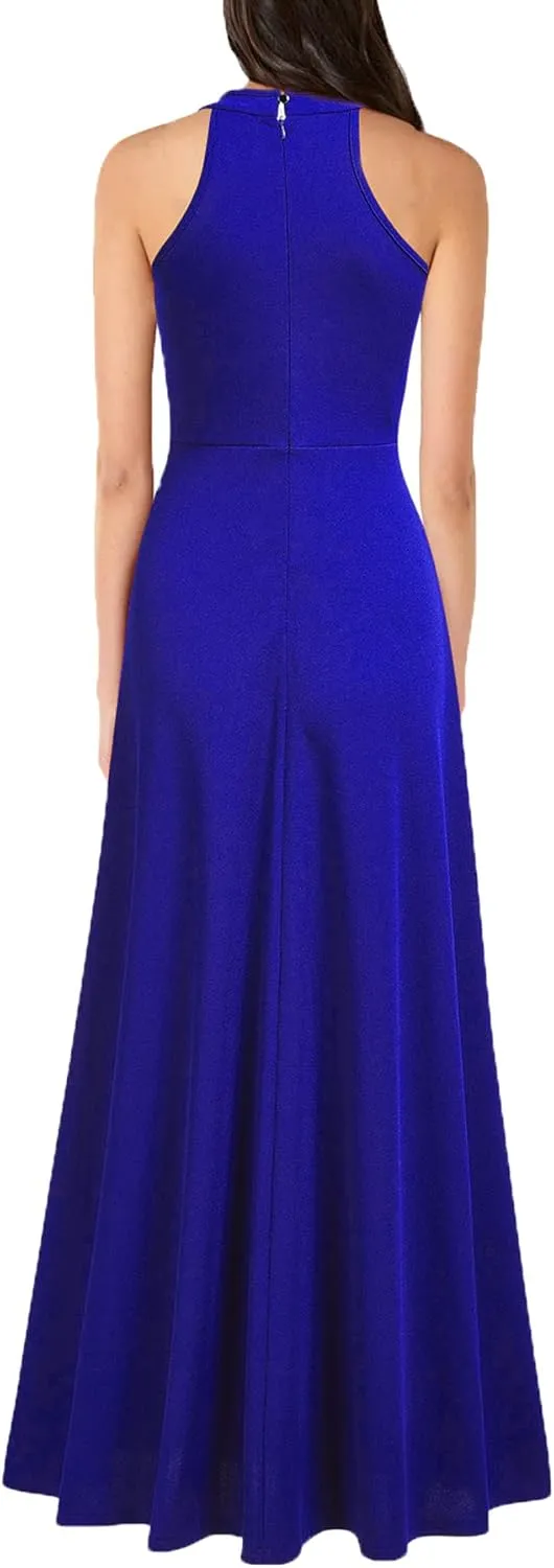MUSHARE Women's Halter Neck Sexy Split Cocktail Party Maxi Long Formal Dress