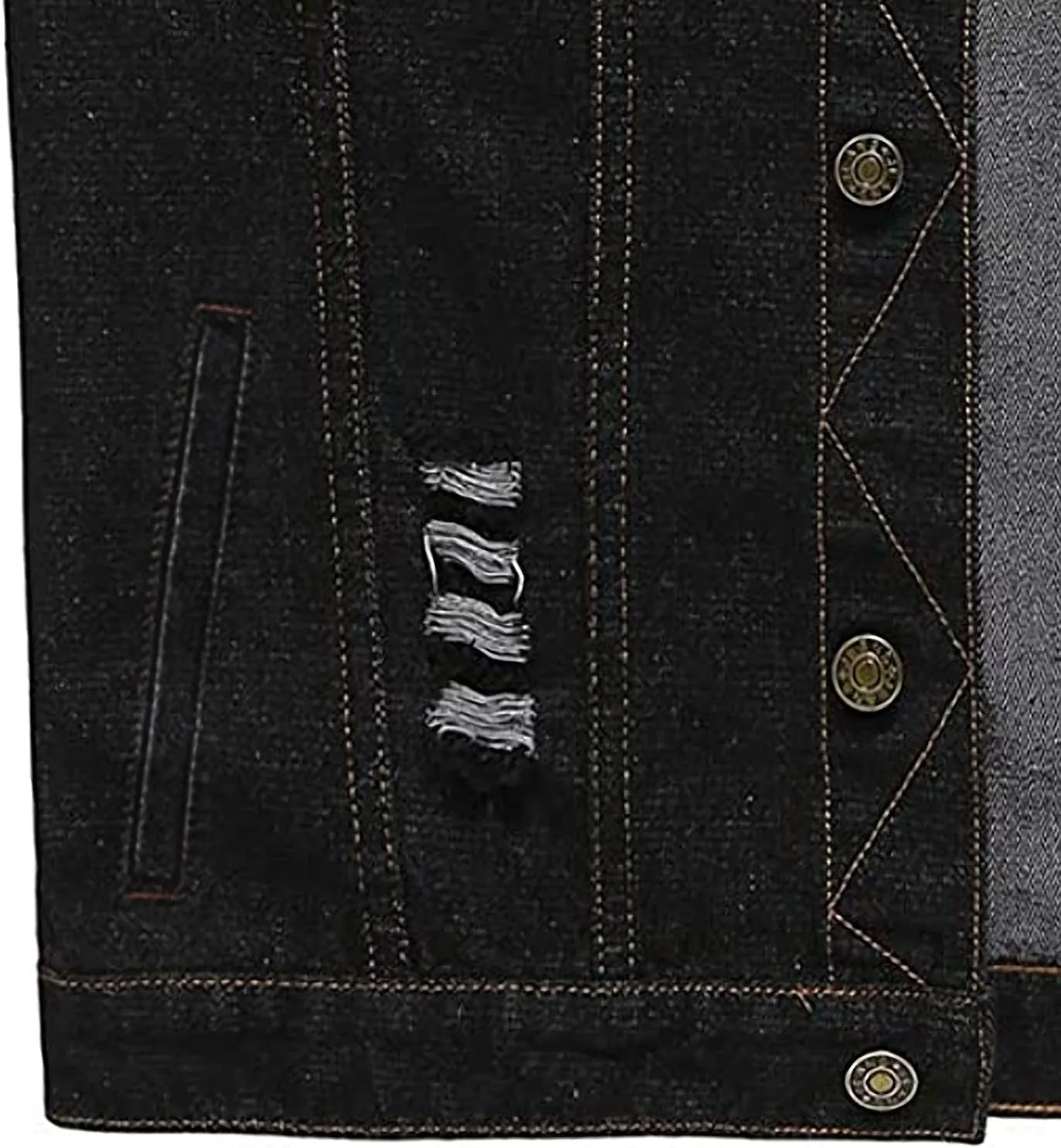 NASKY Men's Fit Retro Ripped Denim Vest Sleeveless Jean Vest and Jacket