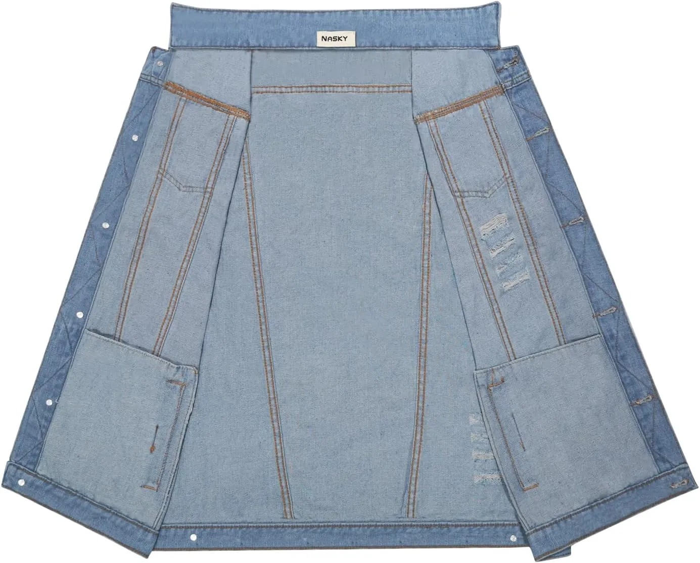 NASKY Men's Fit Retro Ripped Denim Vest Sleeveless Jean Vest and Jacket