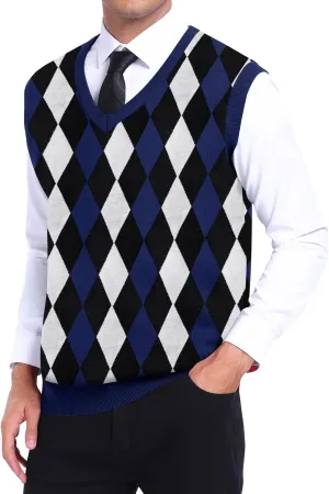 Netsmile Mens Sleeveless Sweater V Neck Lightweight Vest Slim Fit Casual Pullover Sweater