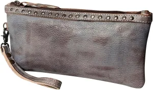Nmbg101A Wristlet Vintage Handmade Genuine Cowhide Leather Women Bag Western Handbag Purse