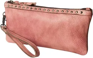 Nmbg101C Wristlet Vintage Handmade Genuine Cowhide Leather Women Bag Western Handbag Purse
