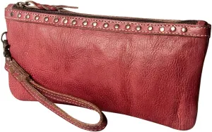 Nmbg101E Wristlet Vintage Handmade Genuine Cowhide Leather Women Bag Western Handbag Purse