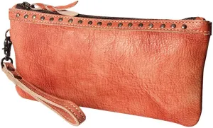 Nmbg101I Wristlet Vintage Handmade Genuine Cowhide Leather Women Bag Western Handbag Purse