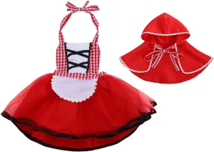 OBEEII Little Red Riding Hood Halloween Costume Newborn Toddler Girl Tutu Dress Cloak Fairy Tale Fancy Dress Up Party