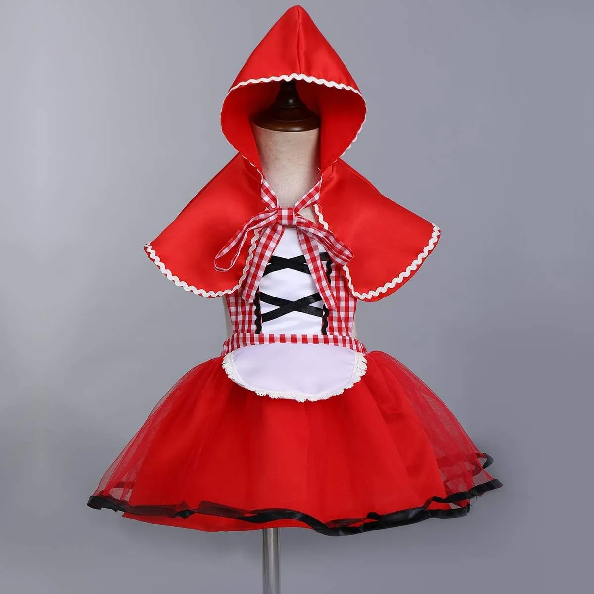 OBEEII Little Red Riding Hood Halloween Costume Newborn Toddler Girl Tutu Dress Cloak Fairy Tale Fancy Dress Up Party