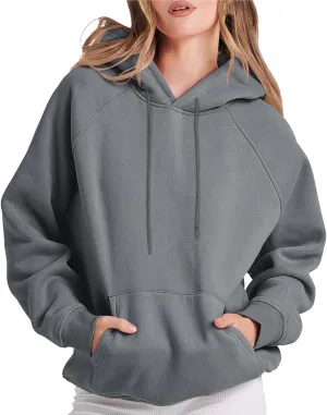 oiangi Womens Oversized Hoodies Fleece Sweatshirts Fall Fashion Long Sleeve Drawstring Pullover Comfy Casual Sweater Pockets