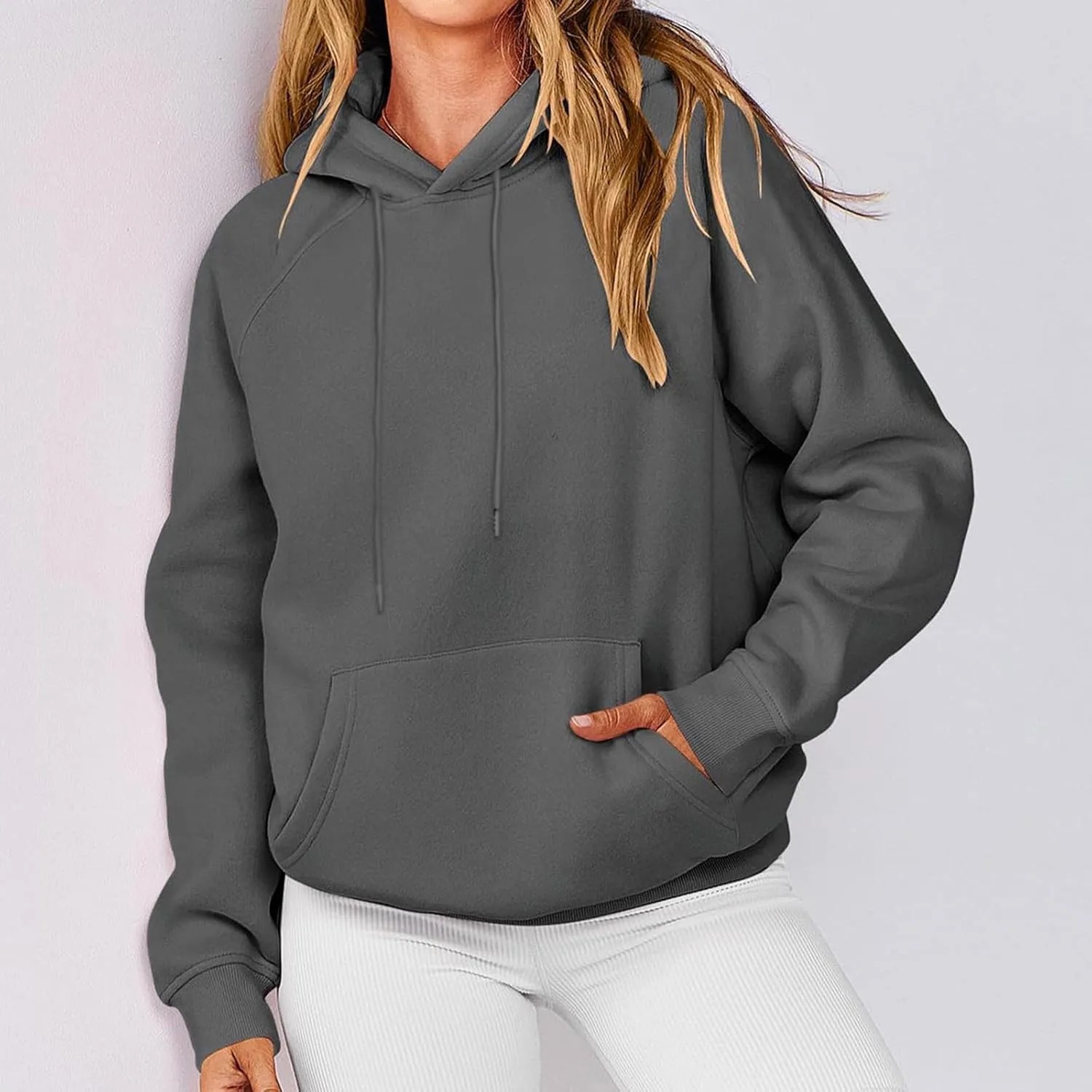 oiangi Womens Oversized Hoodies Fleece Sweatshirts Fall Fashion Long Sleeve Drawstring Pullover Comfy Casual Sweater Pockets