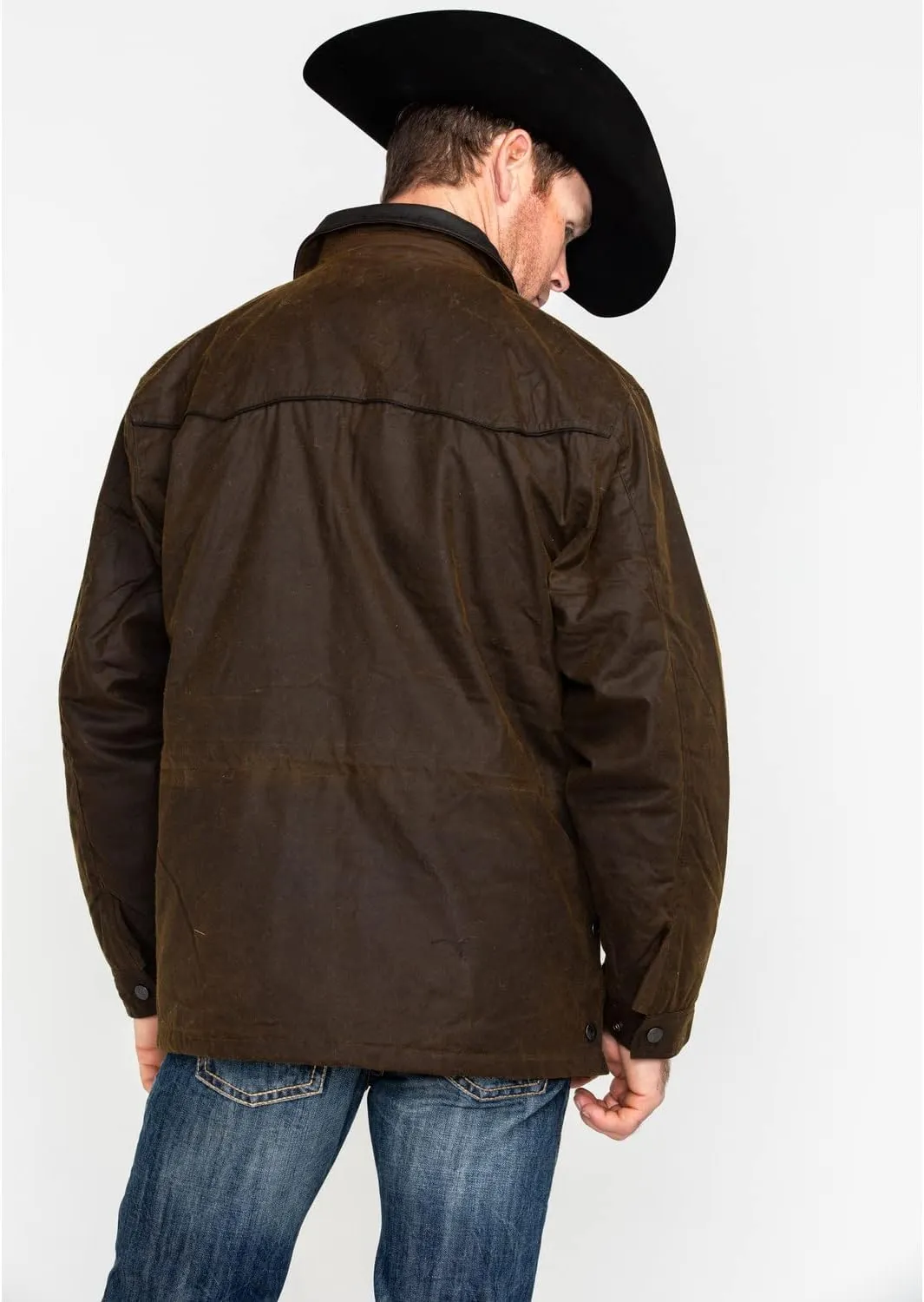 Outback Trading Company Men's 2707 Pathfinder Waterproof Breathable Fleece Lined Cotton Oilskin Western Jacket