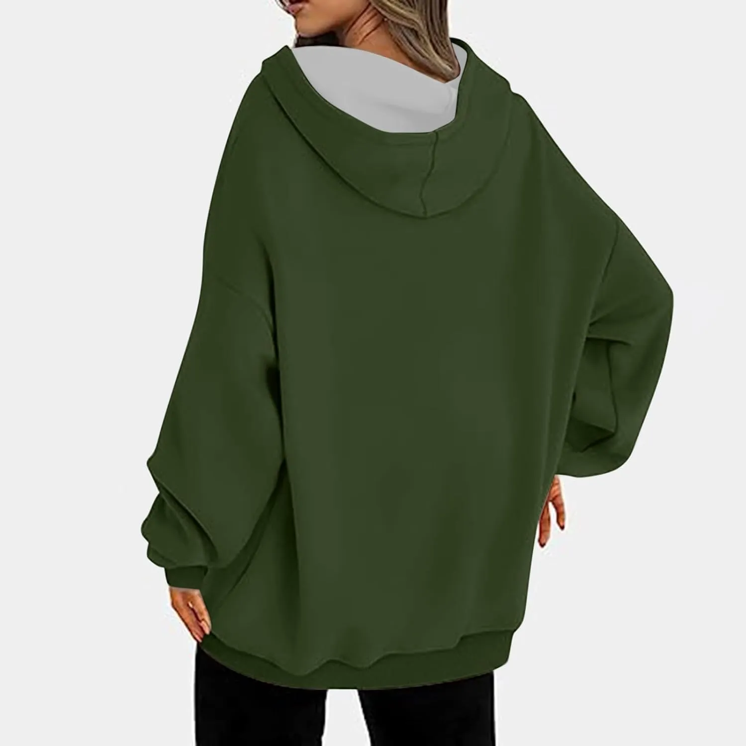 Oversized Drawstring Hoodies For Women Casual Long Sleeve Pullover Tops Comfy Hooded Sweatshirts Fall Fashion Outfits
