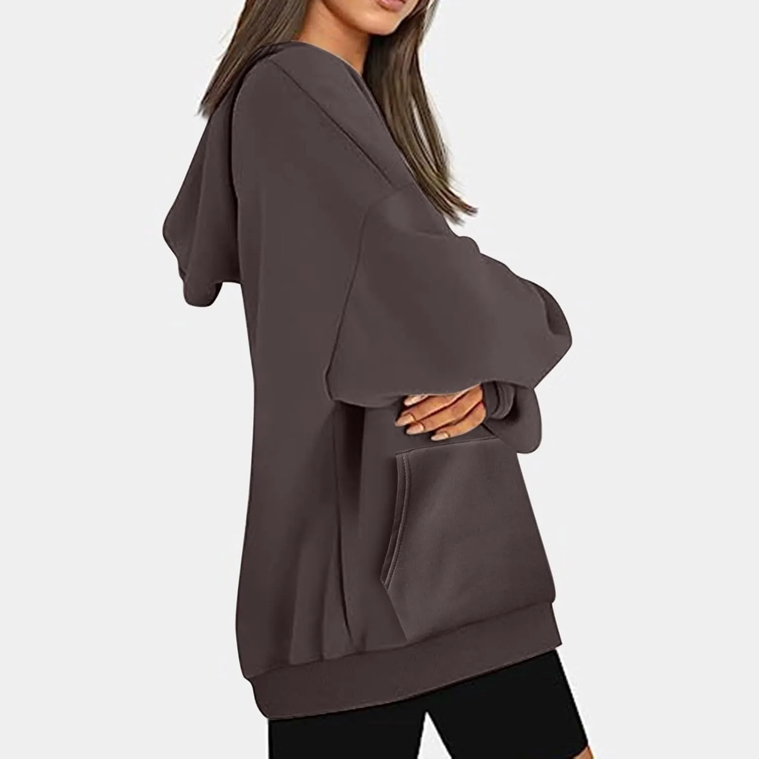 Oversized Drawstring Hoodies For Women Casual Long Sleeve Pullover Tops Comfy Hooded Sweatshirts Fall Fashion Outfits