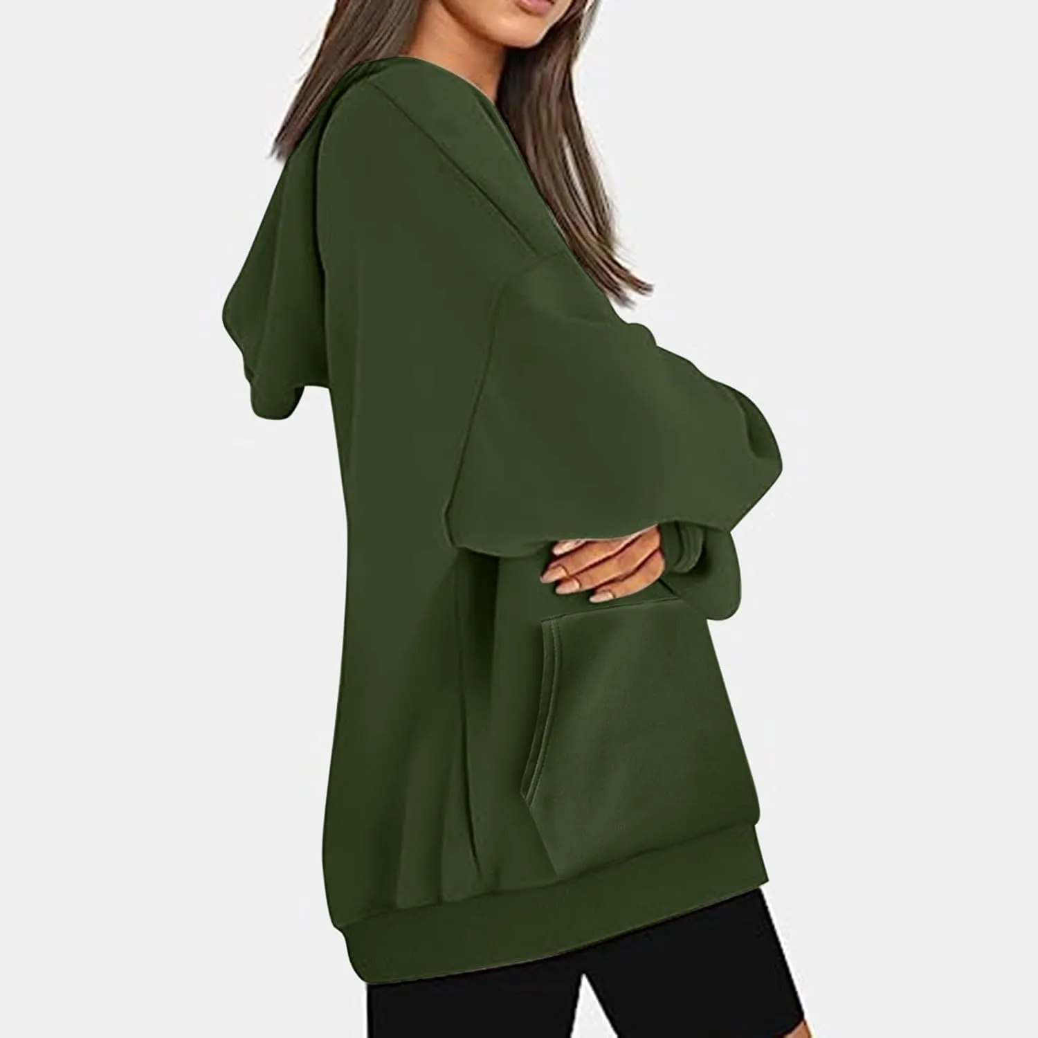 Oversized Drawstring Hoodies For Women Casual Long Sleeve Pullover Tops Comfy Hooded Sweatshirts Fall Fashion Outfits
