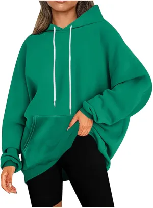 Oversized Hoodie For Women Trendy 2023 Fall Outfits Solid Long Sleeve Comfy Pullover Tops Dressy Casual Y2K Clothes