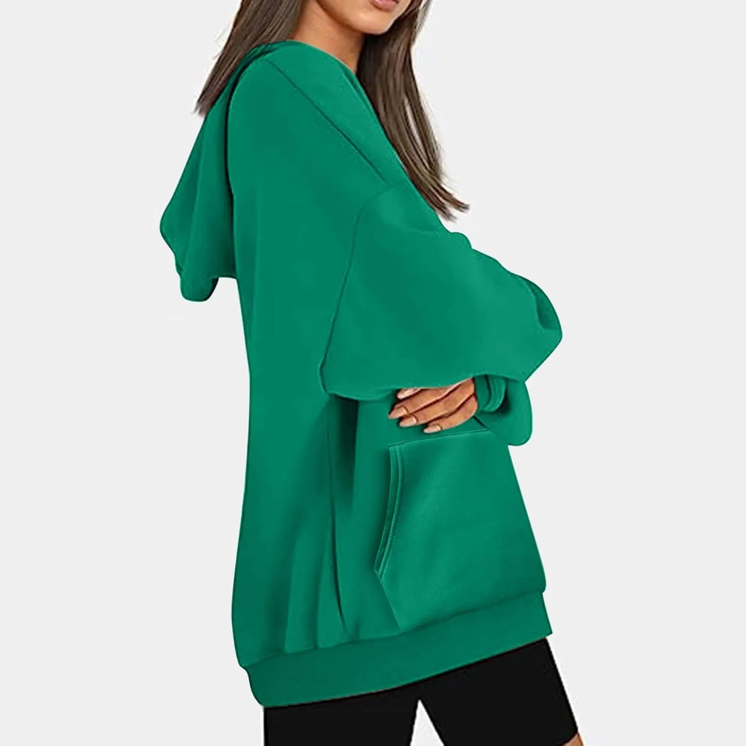 Oversized Hoodie For Women Trendy 2023 Fall Outfits Solid Long Sleeve Comfy Pullover Tops Dressy Casual Y2K Clothes