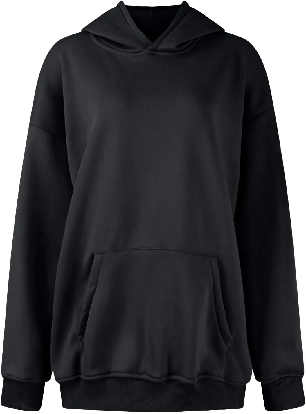 Oversized Hoodies for Women Trendy Plus Size Long Sleeve Solid Sweatshirt Loose Casual Comfy Pullover Top with Pocket