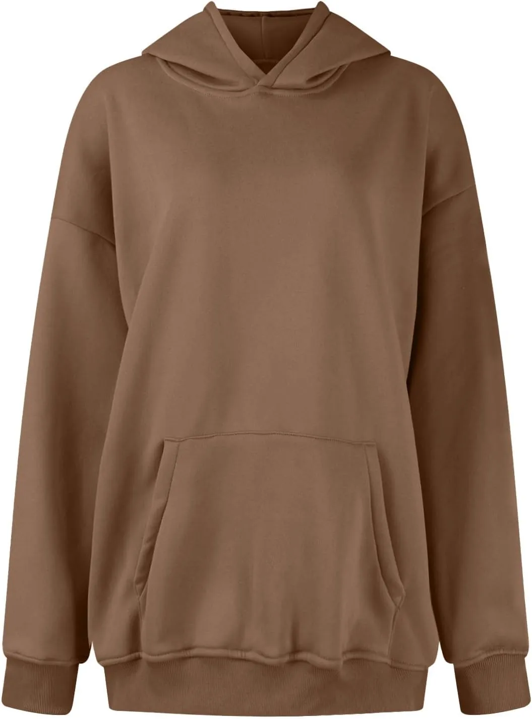 Oversized Hoodies for Women Trendy Plus Size Long Sleeve Solid Sweatshirt Loose Casual Comfy Pullover Top with Pocket