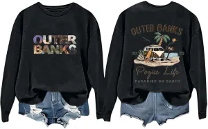 Oversized Sweatshirt for Women Crewneck Casual Tops Funny Letter Print Comfy Shirt Fashion Outfits Winter Clothes