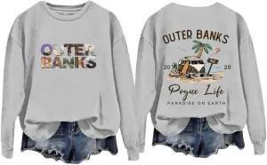 Oversized Sweatshirt for Women Crewneck Casual Tops Funny Letter Print Comfy Shirt Fashion Outfits Winter Clothes